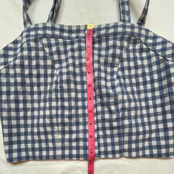 John Galt / Brandy Melville Gingham Crop top in Light Blue - VGUC - Picture 8 of 9